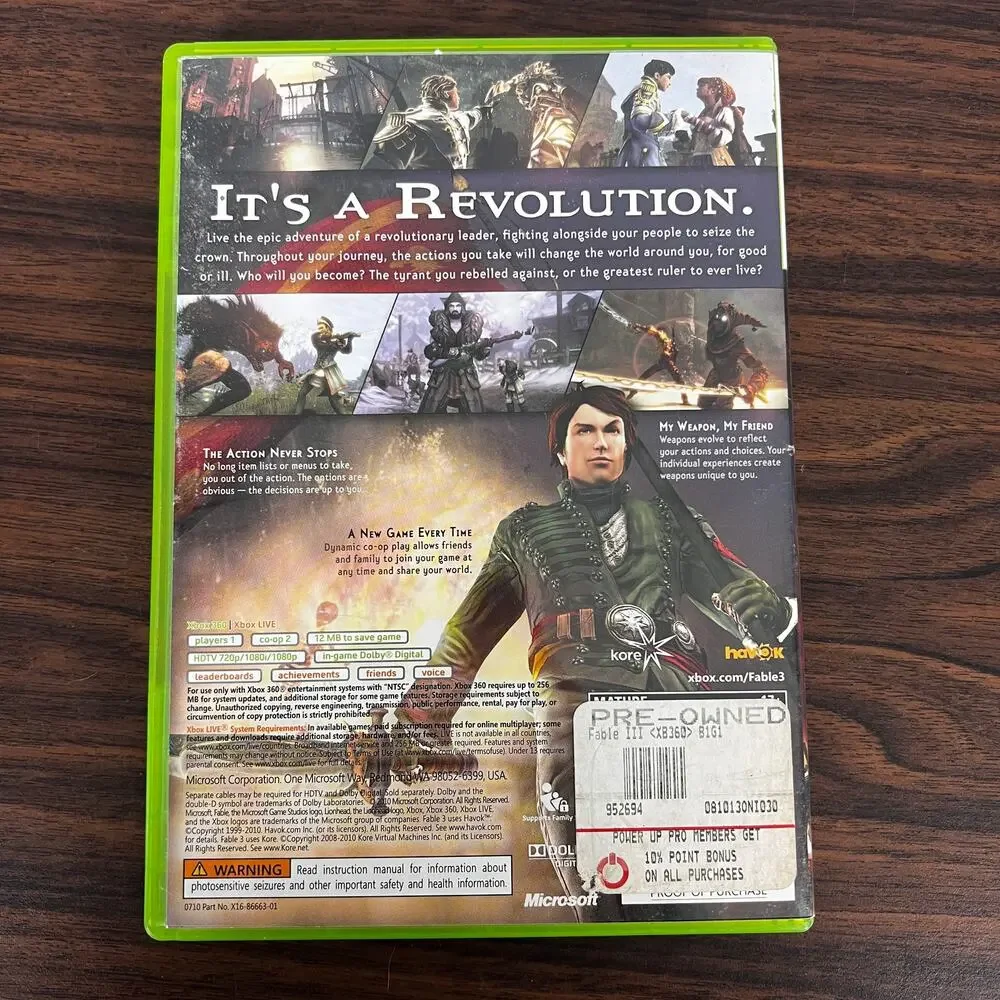 Xbox 360 Fable III NTSC CIB Complete In Box Video Game